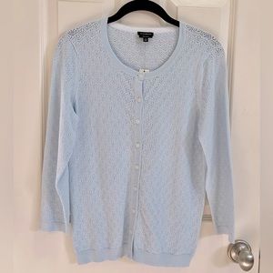 Talbots 3/4 length sleeve blue sweater in sz-Small